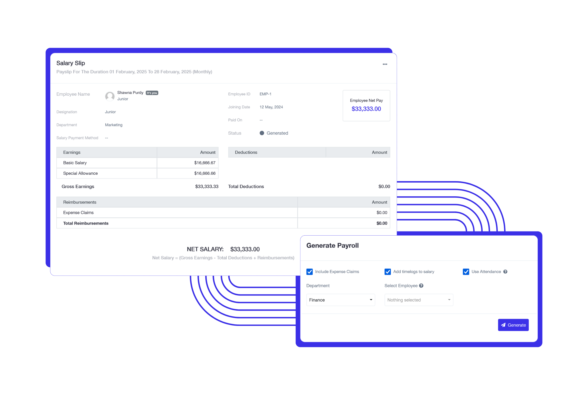 BizCRM Payroll Dashboard