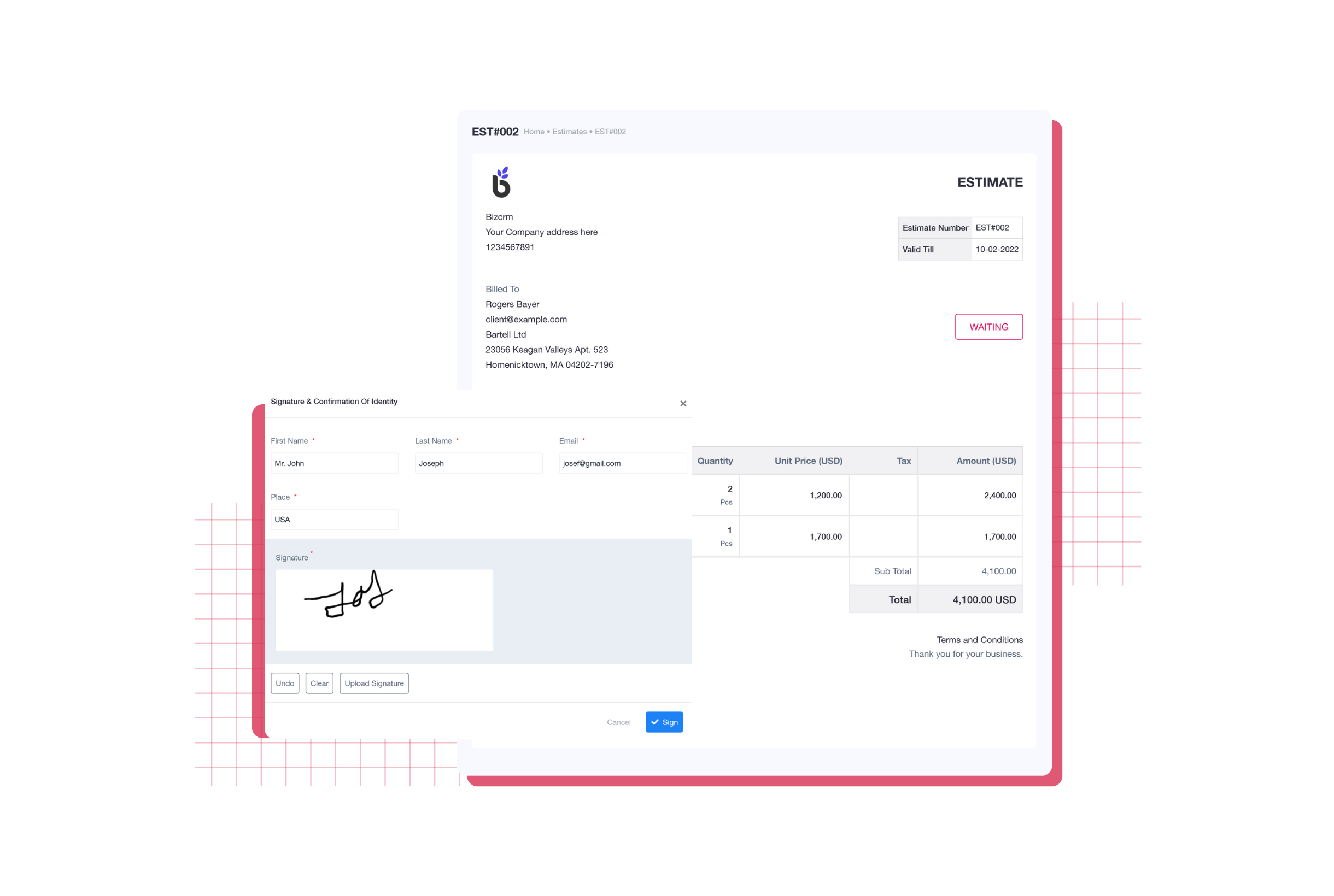 Estimate Dashboard