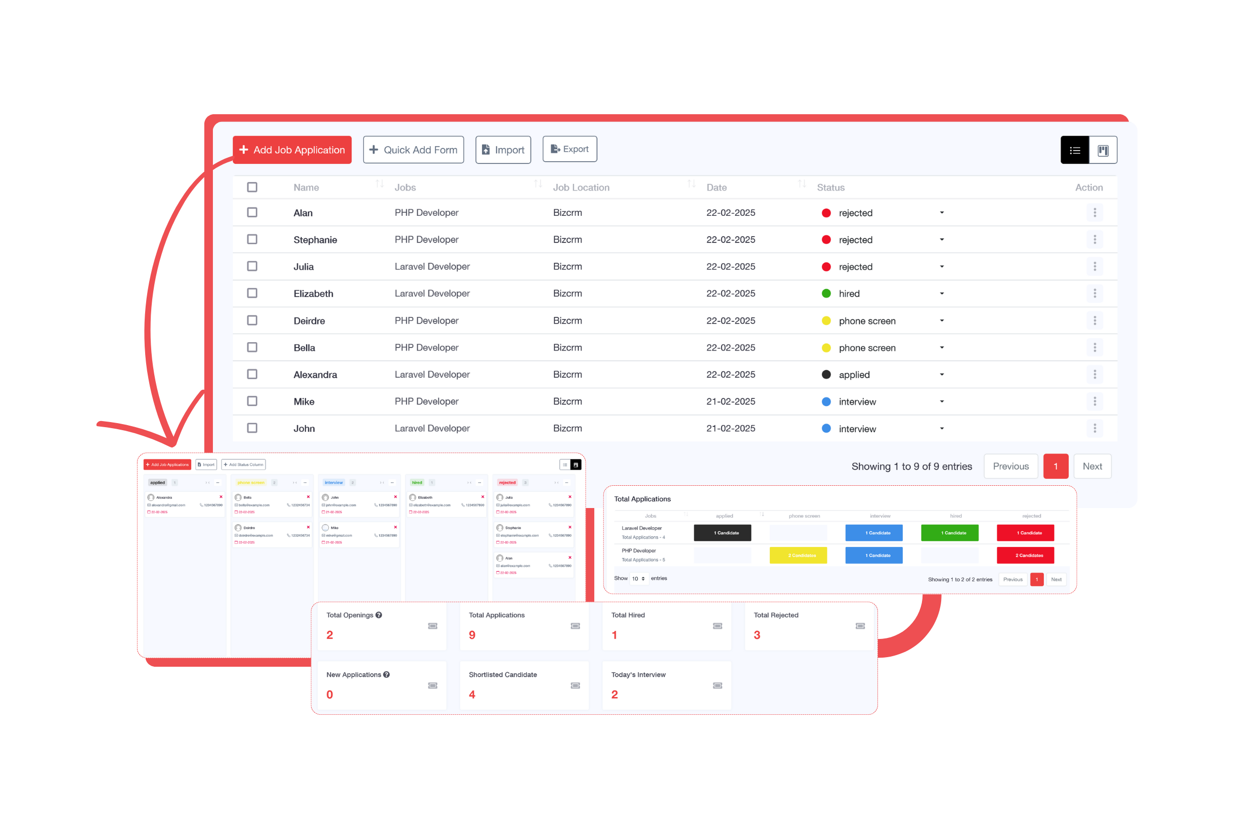 Recruitment Management Dashboard